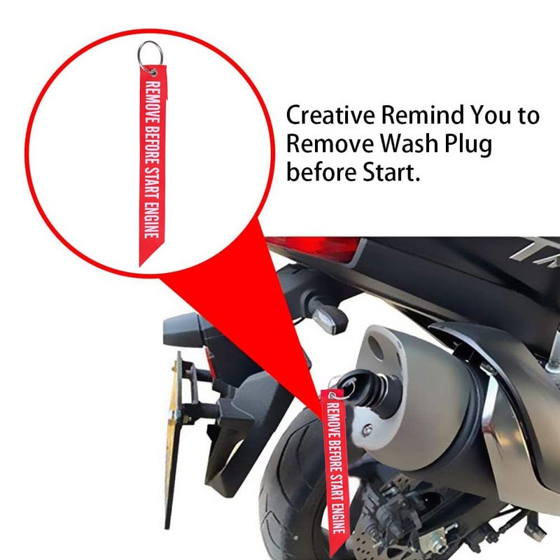 MELIFE 0.6""-1.5"" Muffler Exhaust Wash Plug  Motorcycle Dirt Bike 2 Stroke with Streamer Rubber Exhaust Silencer (2 Pack) - Image 5